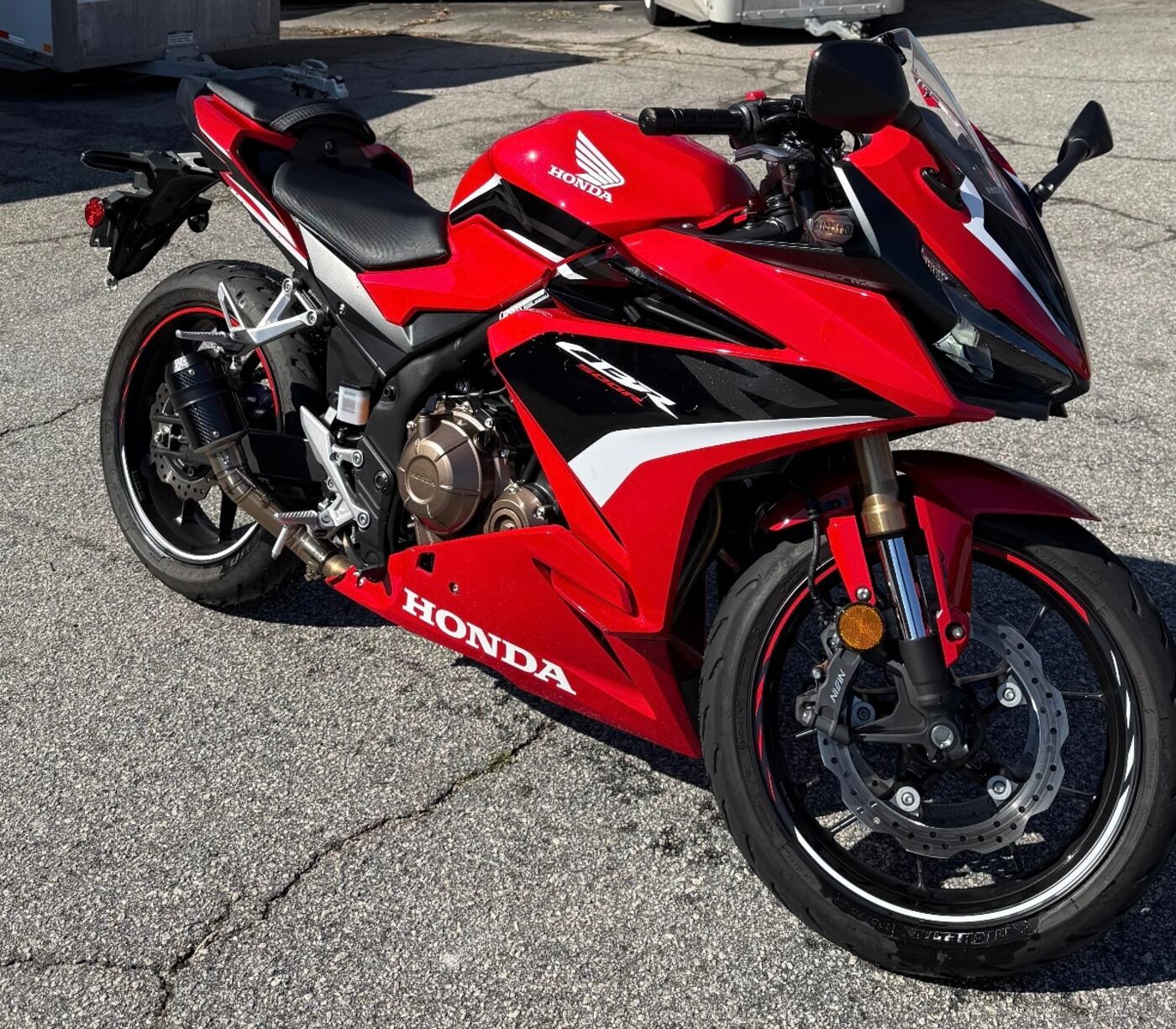 Red Honda CBR sportbike freshly detailed